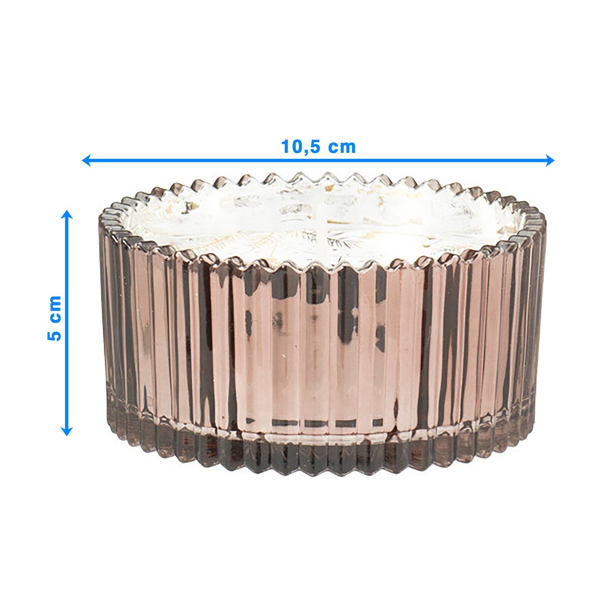 Świeca Dekoracyjna Szklana Świąteczna Ozdobna 10X5 CM Kolor Mocca