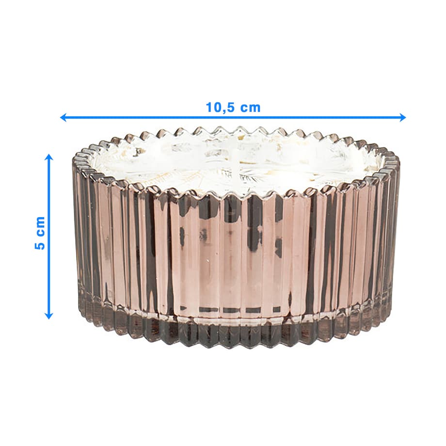 Świeca Dekoracyjna Szklana Świąteczna Ozdobna 10X5 CM Kolor Mocca