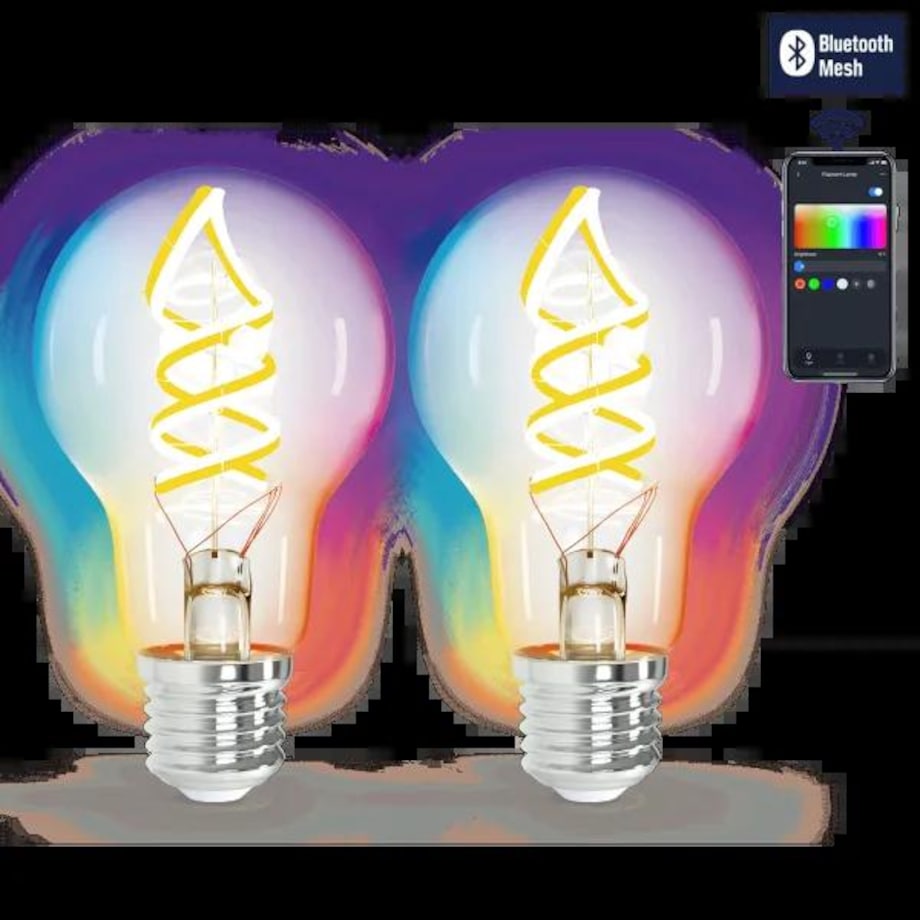 inteligentna żarówka bluetooth mesh a60 e27 4.9w rgbw 2 szt. ,z pilotem
