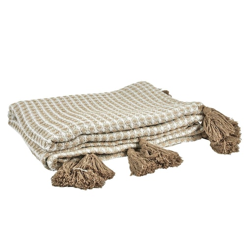 Pled Honeycomb beżowy miękki koc na kanapę lub łóżko do salonu 120x150 cm