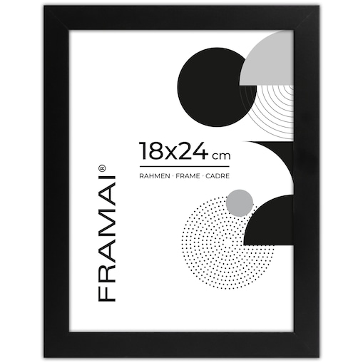 Czarna ramka na zdjęcia 18x24 cm rama MDF ramki do zdjęć 24x18 cm czarny FRAMAI®