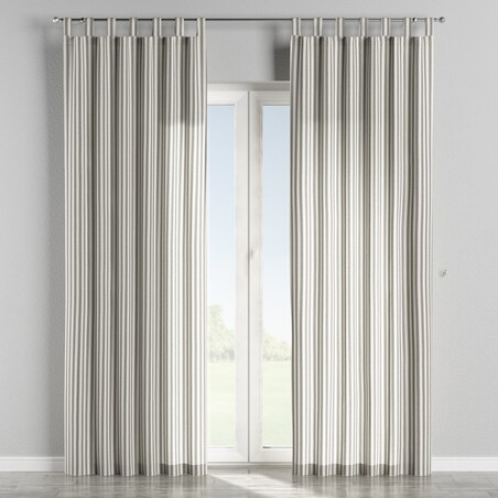 Zasłona na szelkach 1 szt. 130x245 szaro-białe pasy (1,5cm)