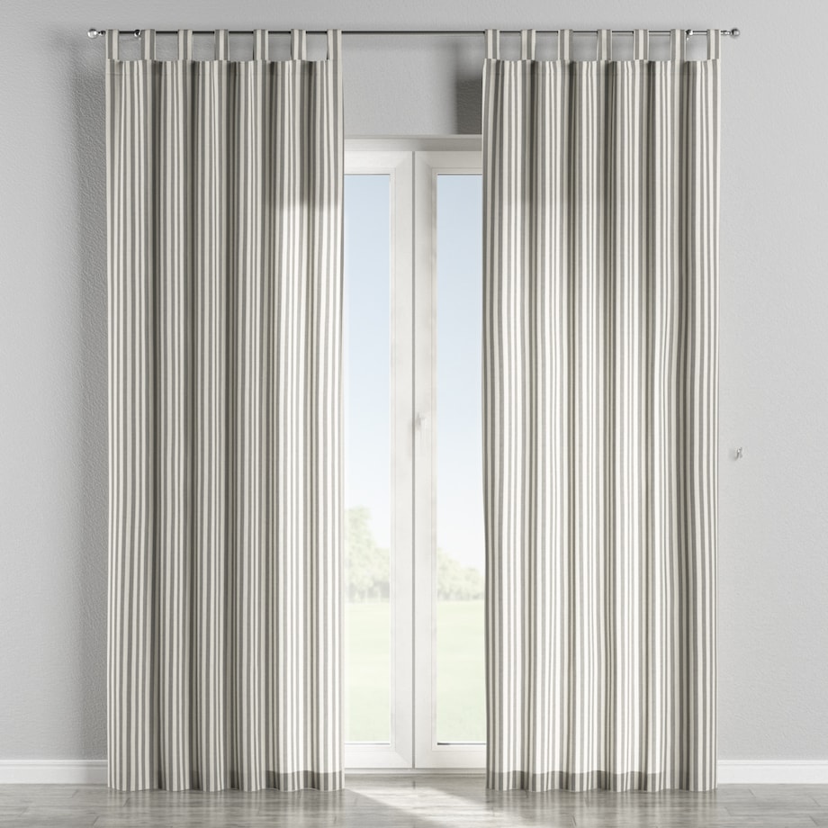 Zasłona na szelkach 1 szt. 130x245 szaro-białe pasy (1,5cm)