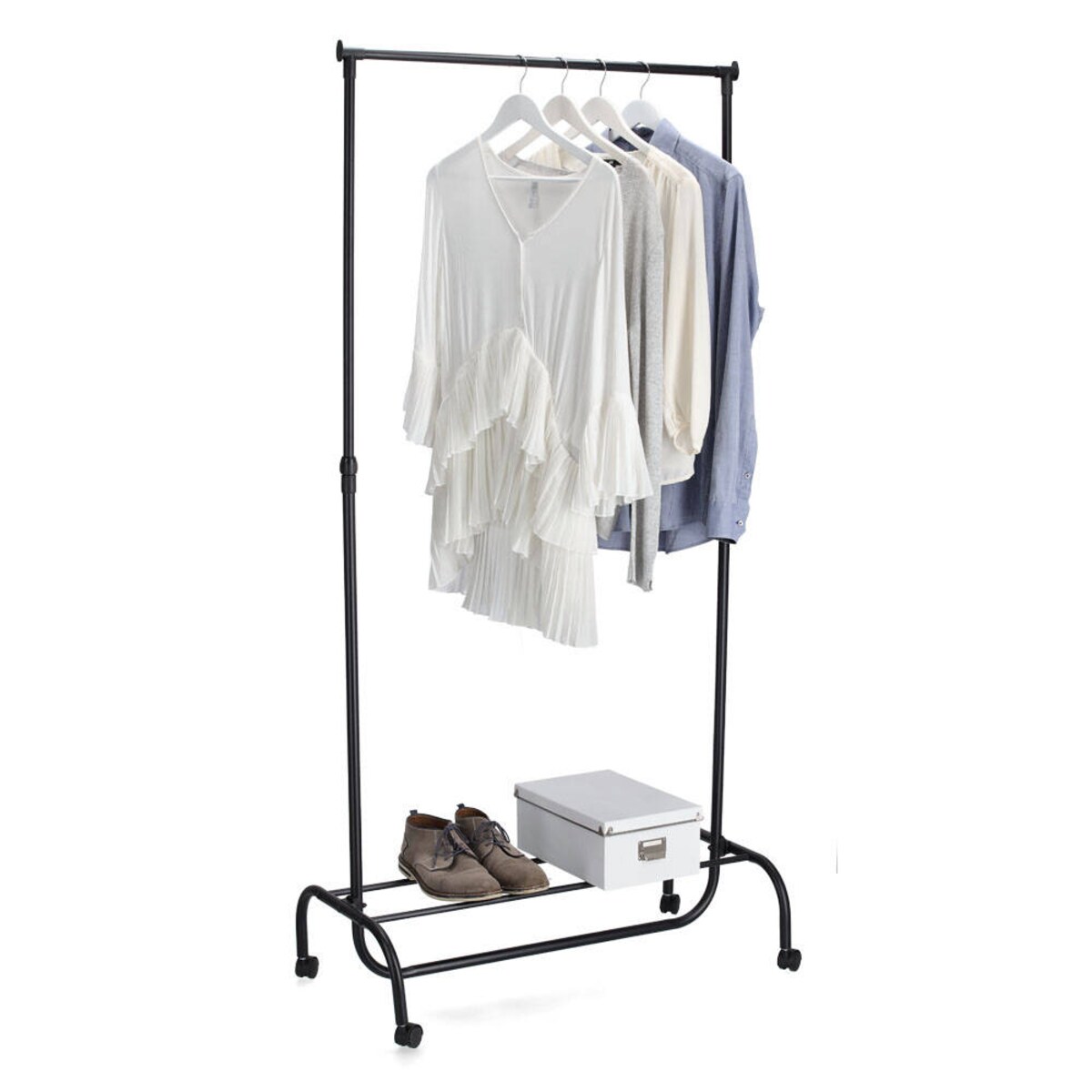 Mobilny wieszak na ubrania z regulowaną wysokością