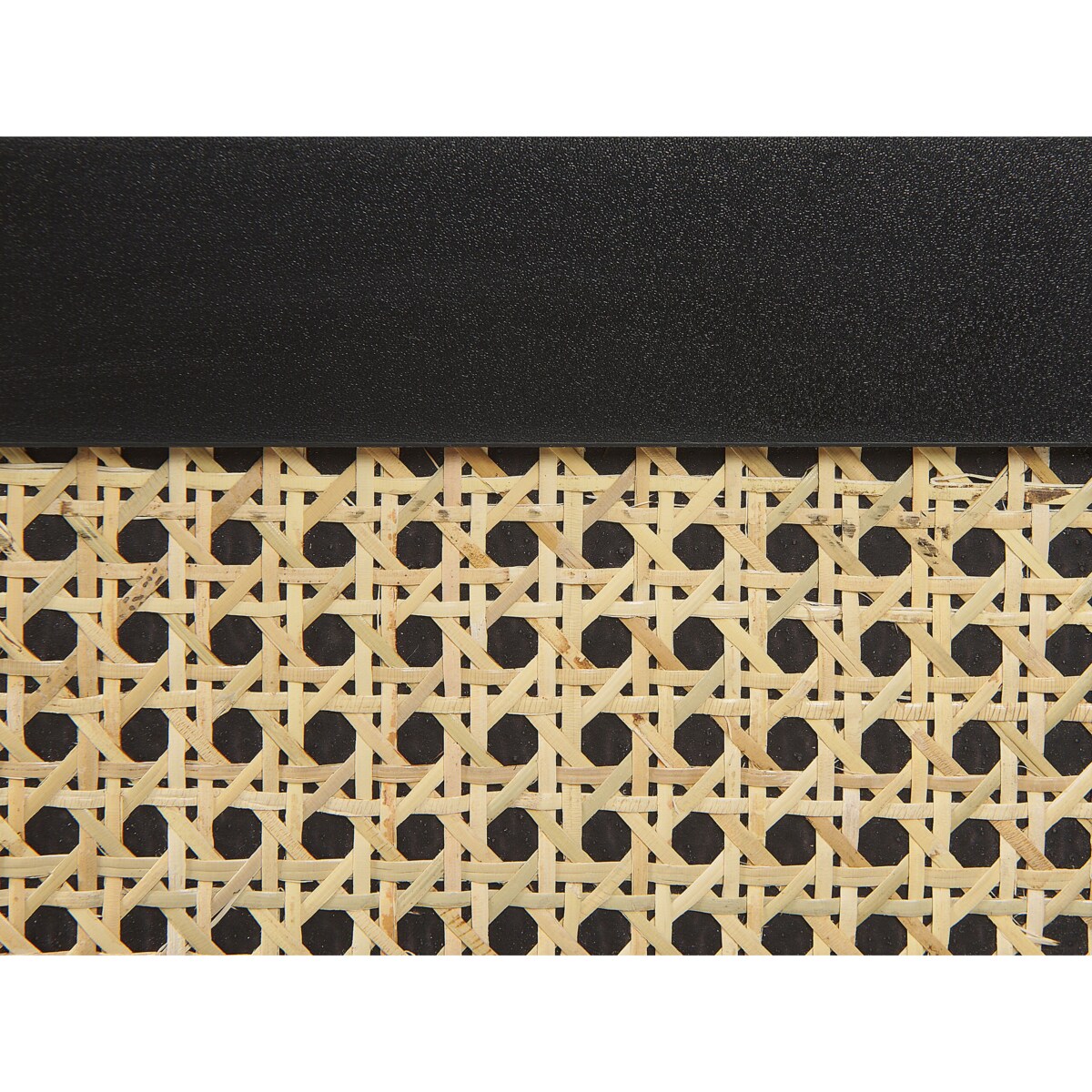 Komoda 3 szuflady fronty rattanowe czarna OPOCO