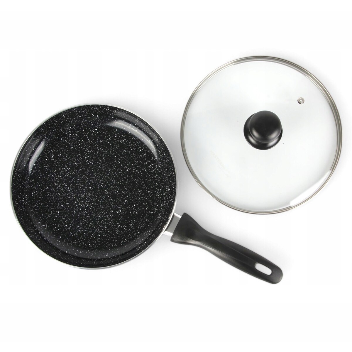 Patelnia Granitowa Pokrywka 30 Cm Plaster Miodu Indukcja Gaz 2.8L Wysoka 5.5