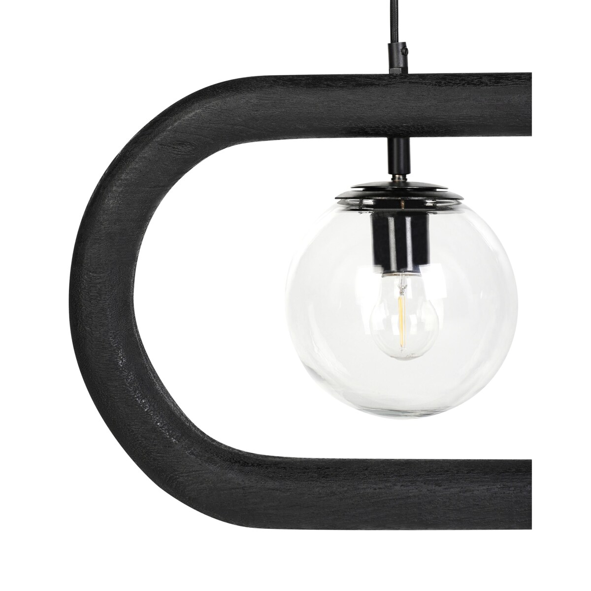 Lampa wisząca drewno mango czarna AYENSU