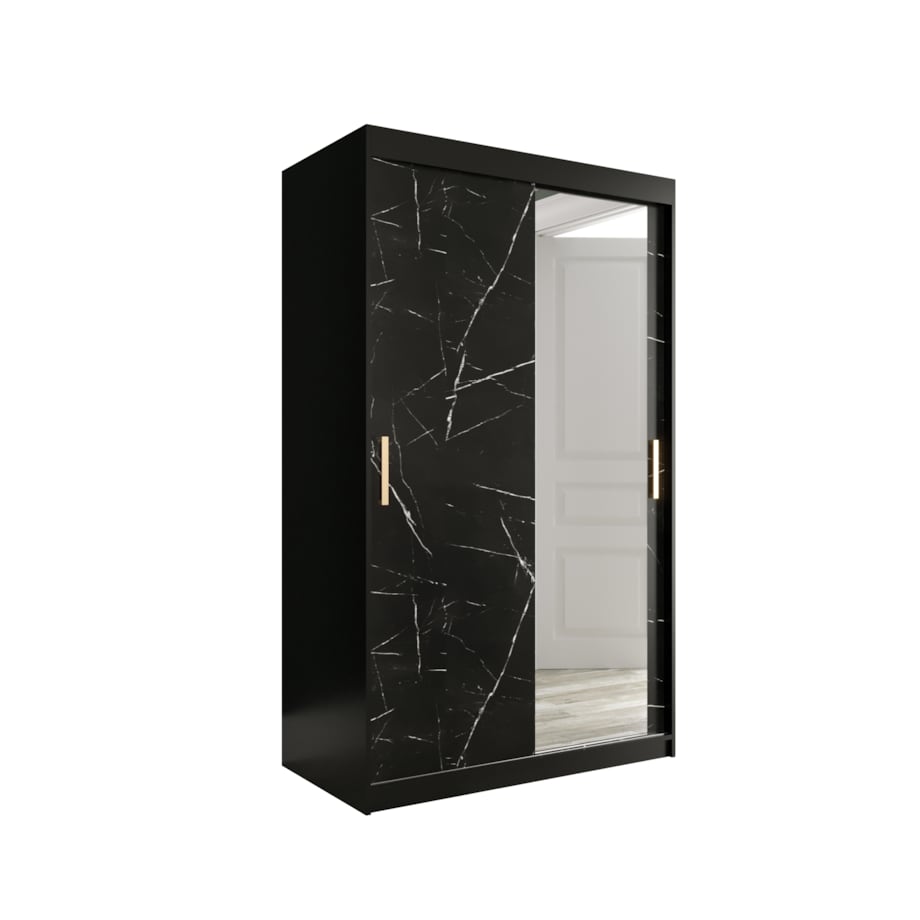 Szafa przesuwna Garderoba MARMUR T2 120 gł. 62 czarny