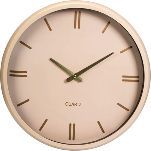 Zegar ścienny EPOCH w kolorze kremowym z metalowym akcentem, 38 cm