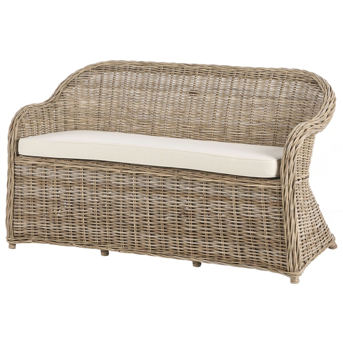 Sofa 2,5-osobowa SUSUA Rattan Z podnóżkiem Naturalny