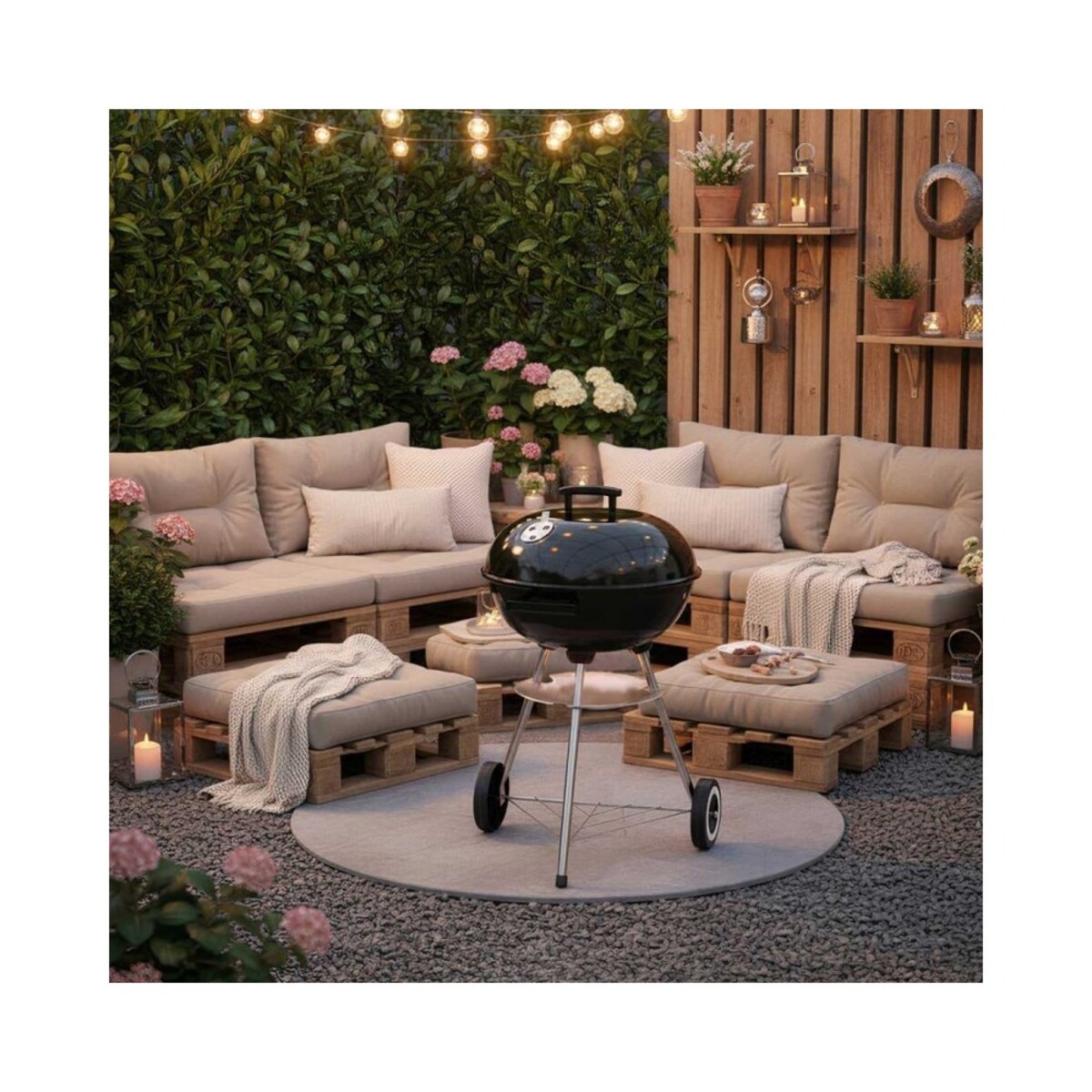 Grill węglowy ogrodowy, z pokrywą, na kółkach, KINGHOFF
