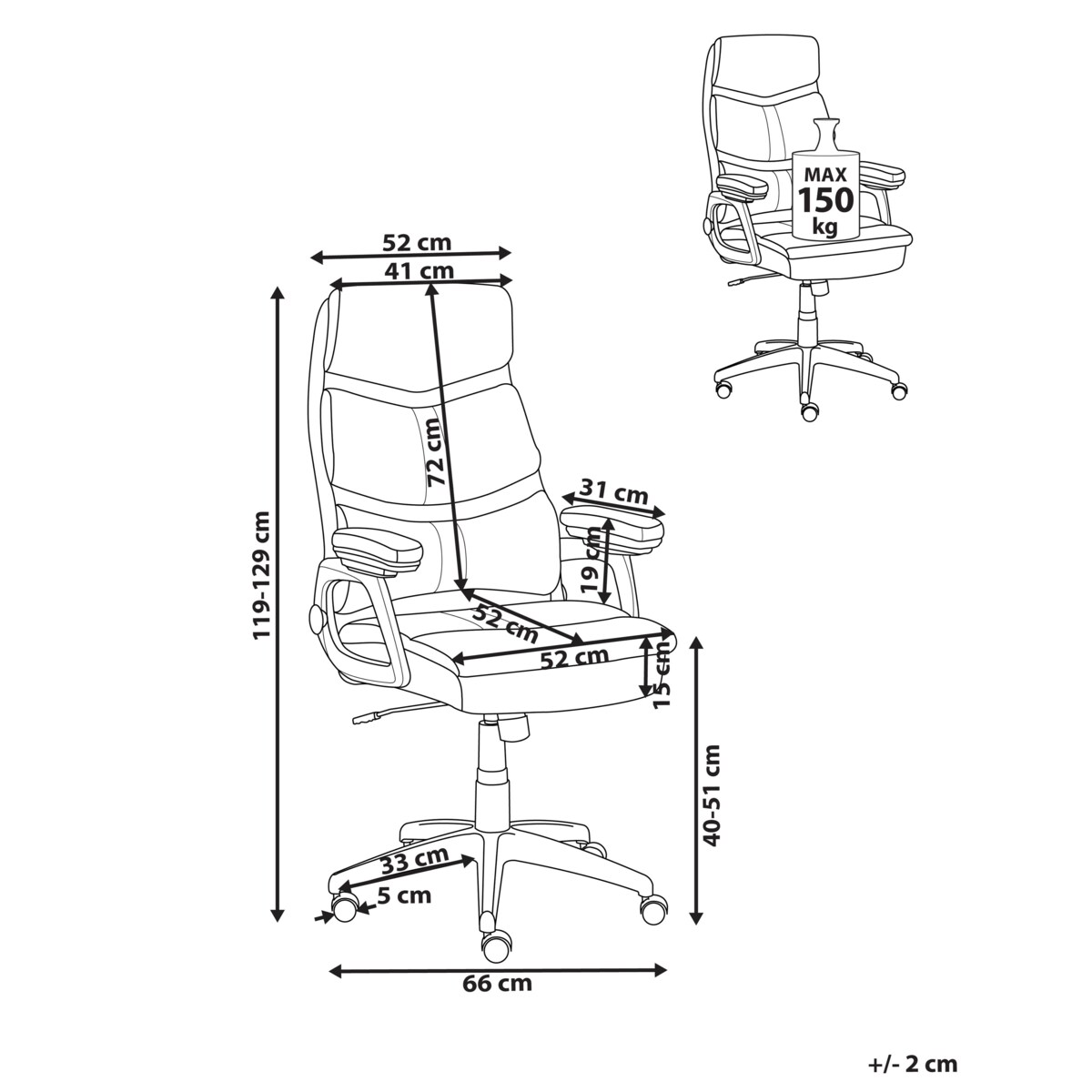 Krzesło dyrektorskie Obrotowy RULER Ekoskóra Czarny