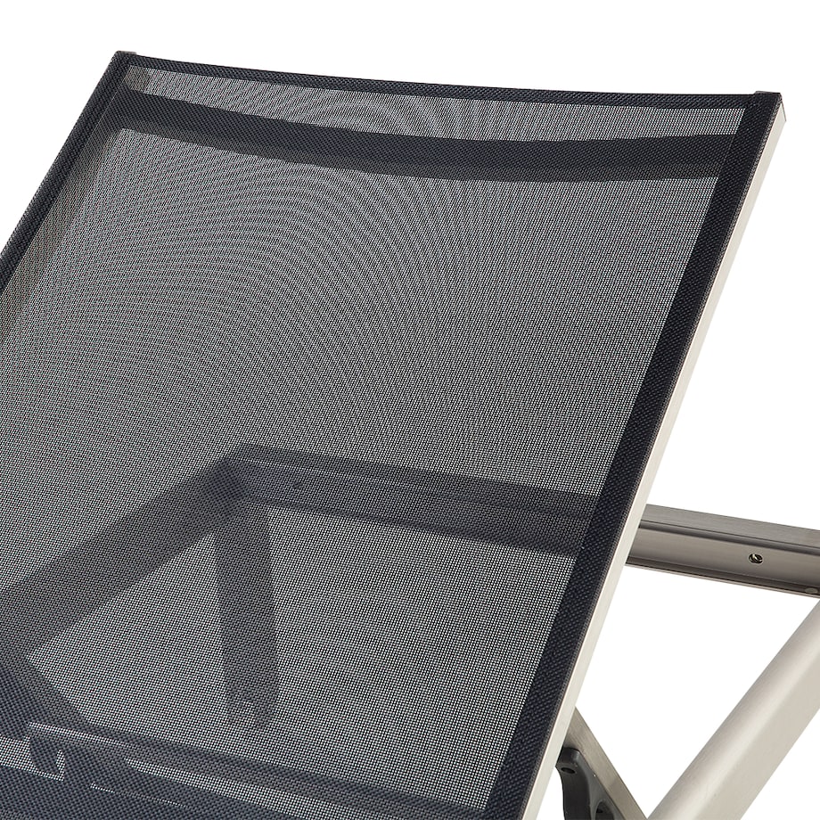 Leżak ogrodowy FOSSATO Rozkładany Metal Czarny
