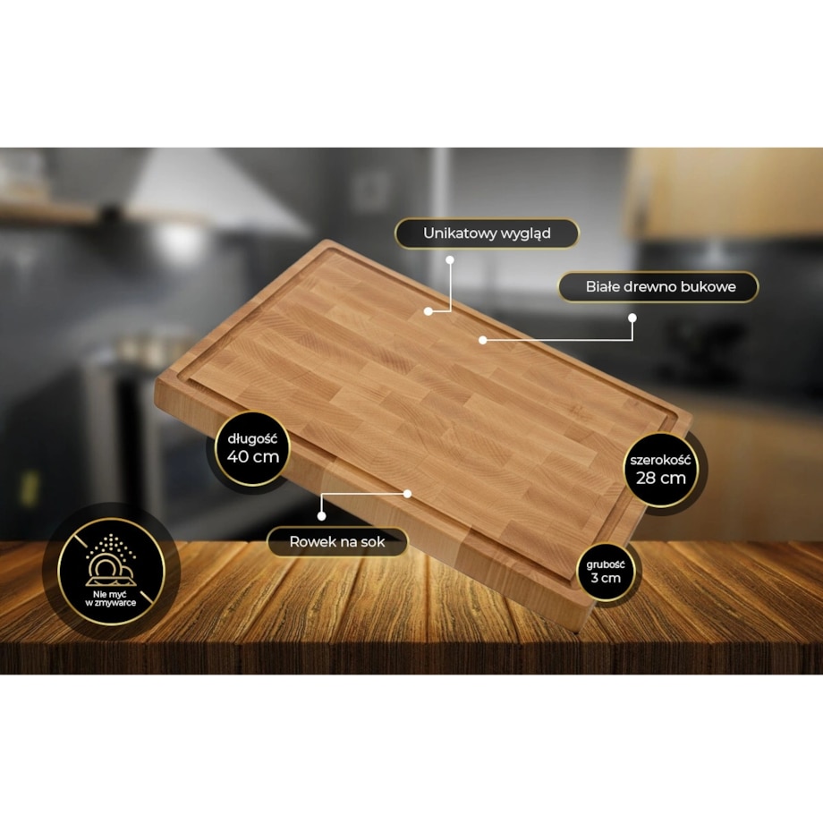 Shiori 撓 Shiro Chesū-ban deska do krojenia z białego buku