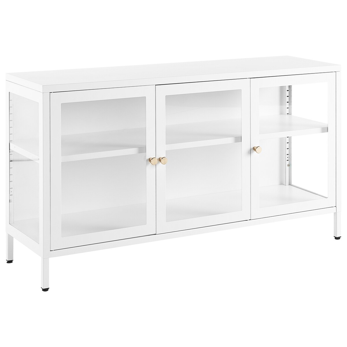 Szafka ze szklanymi drzwiami NEWPORT Metal 115 cm Biały