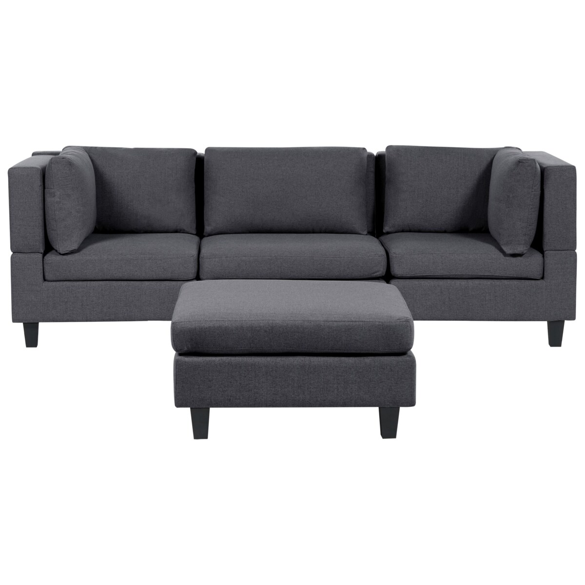 Sofa modułowa 3-osobowa z otomaną ciemnoszara UNSTAD