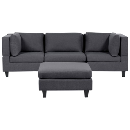 Sofa modułowa 3-osobowa z otomaną ciemnoszara UNSTAD