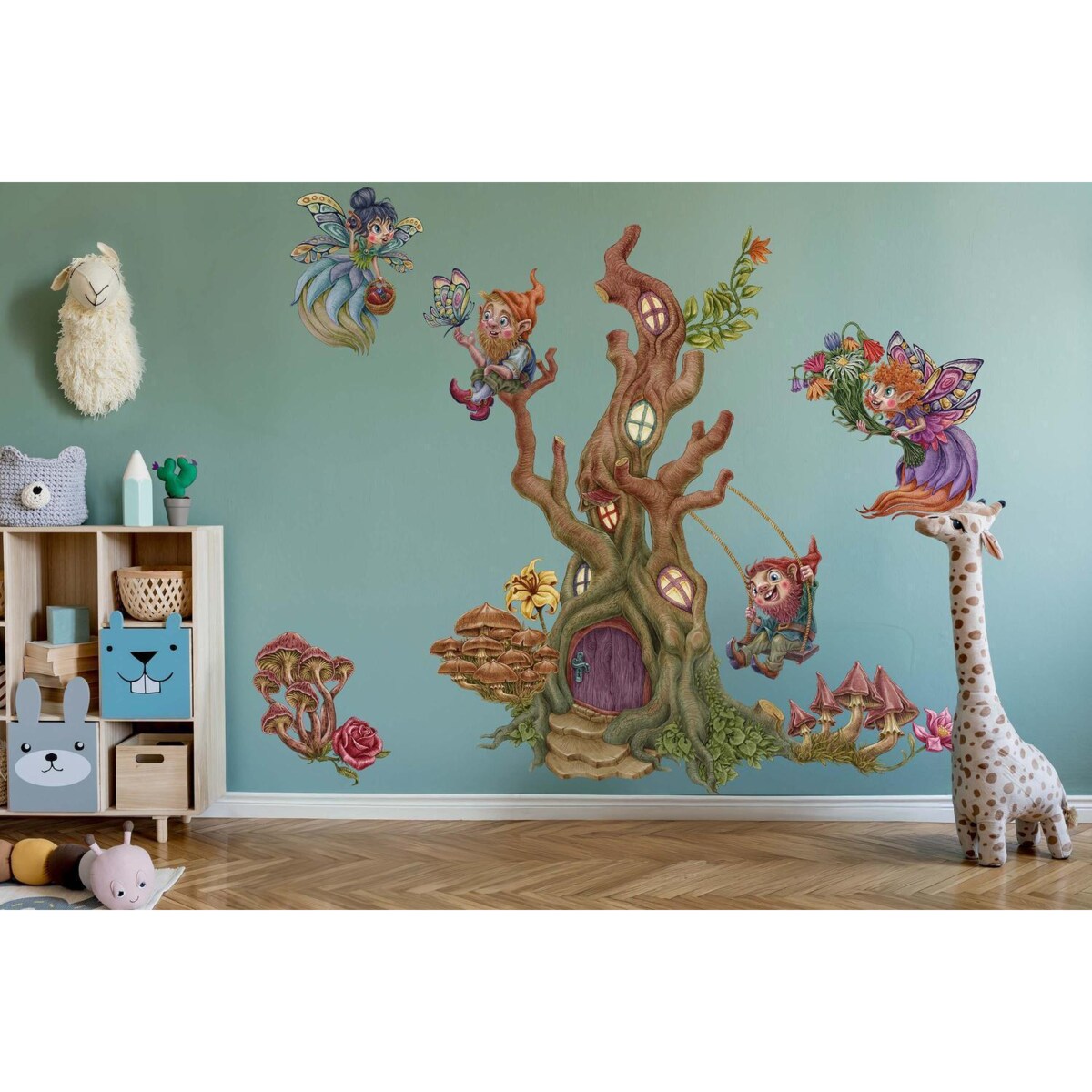 Zestaw naklejek na ścianę, Wróżkowy las, 80cm