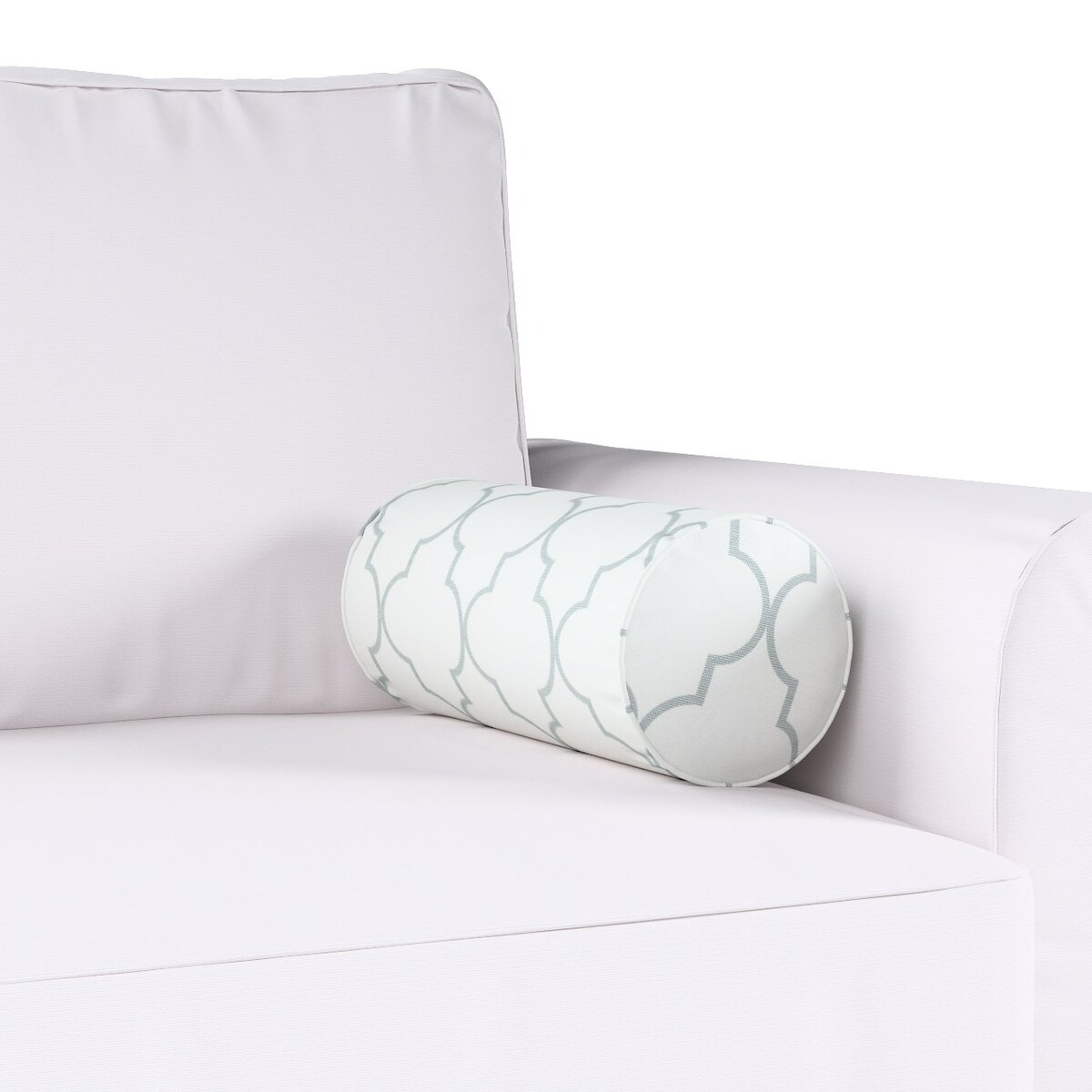 Poduszka wałek prosty, szaro-białe wzory marokańskie, Ø16 x 40 cm, Gardenia