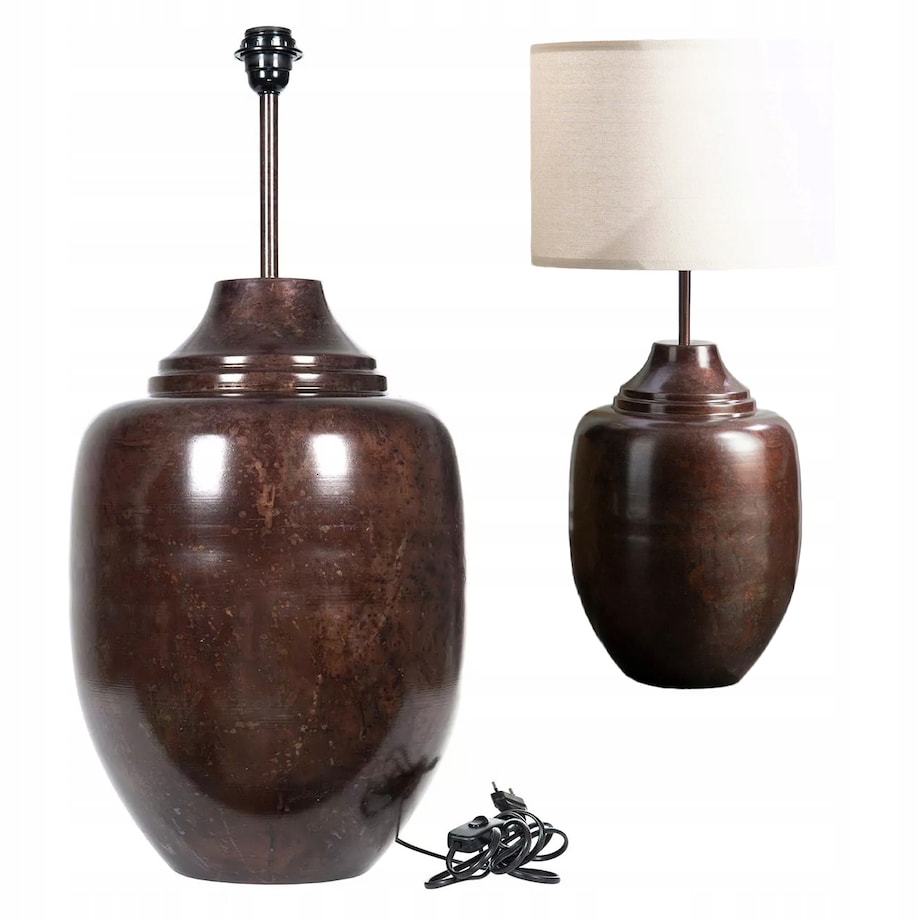 LAMPA PODŁOGOWA DO CZYTANIA 71cm E27 loftowa stojąca stołowa brązowa duża