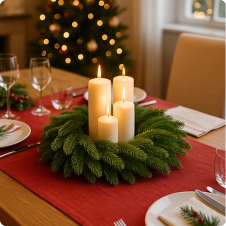 Wianek świąteczny 50 cm DUŻY stroik wieniec bożonarodzeniowy