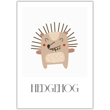 plakat zwierzaki z lasu hedgehog 30x40 cm
