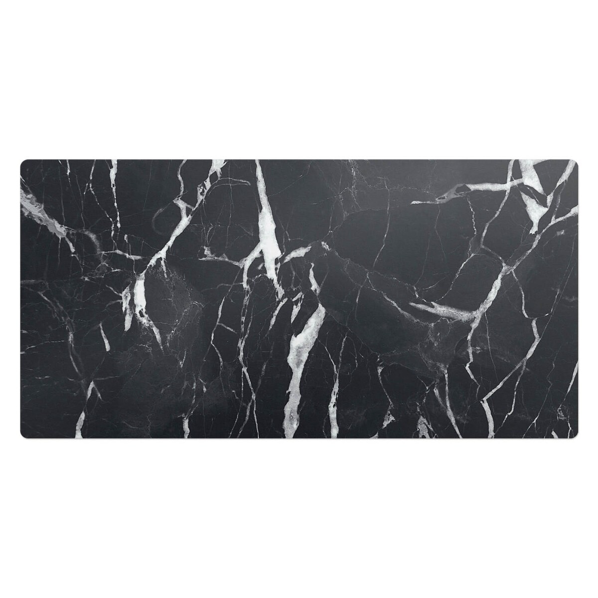 Czarno-Biała mata na biurko Marmurowe żyłki, 90x45 cm