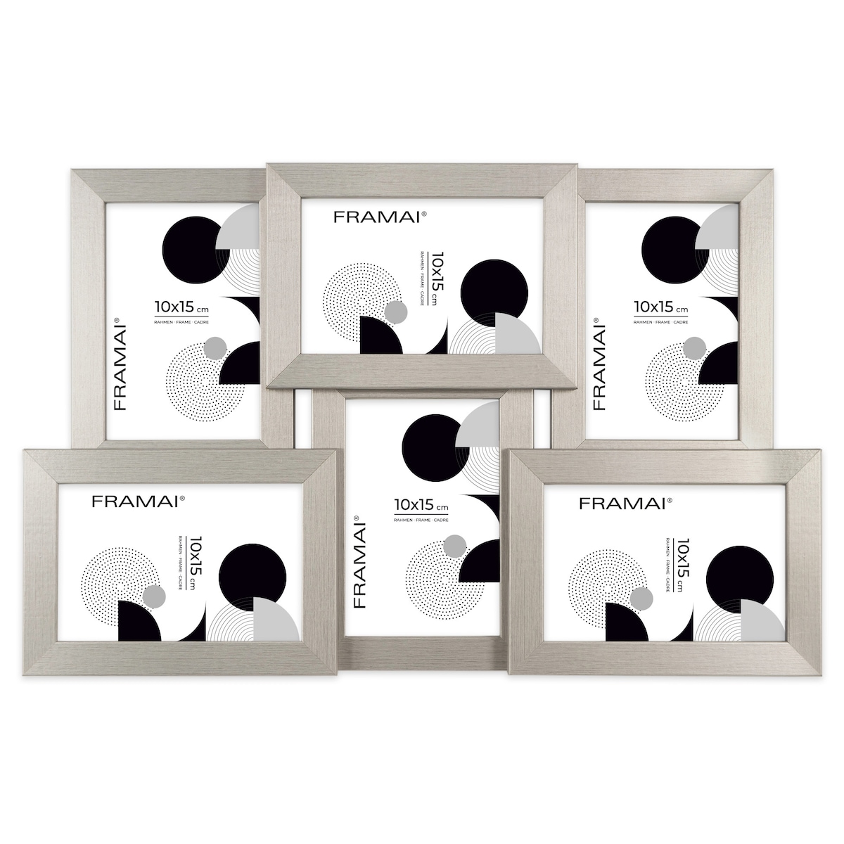 Multirama ramka na zdjęcia 6 zdjęć. Srebrna multirama na sześć zdjęć 10x15 cm Ramka na zdjęcia 6 w 1 MULTI HEN S FRAMAI