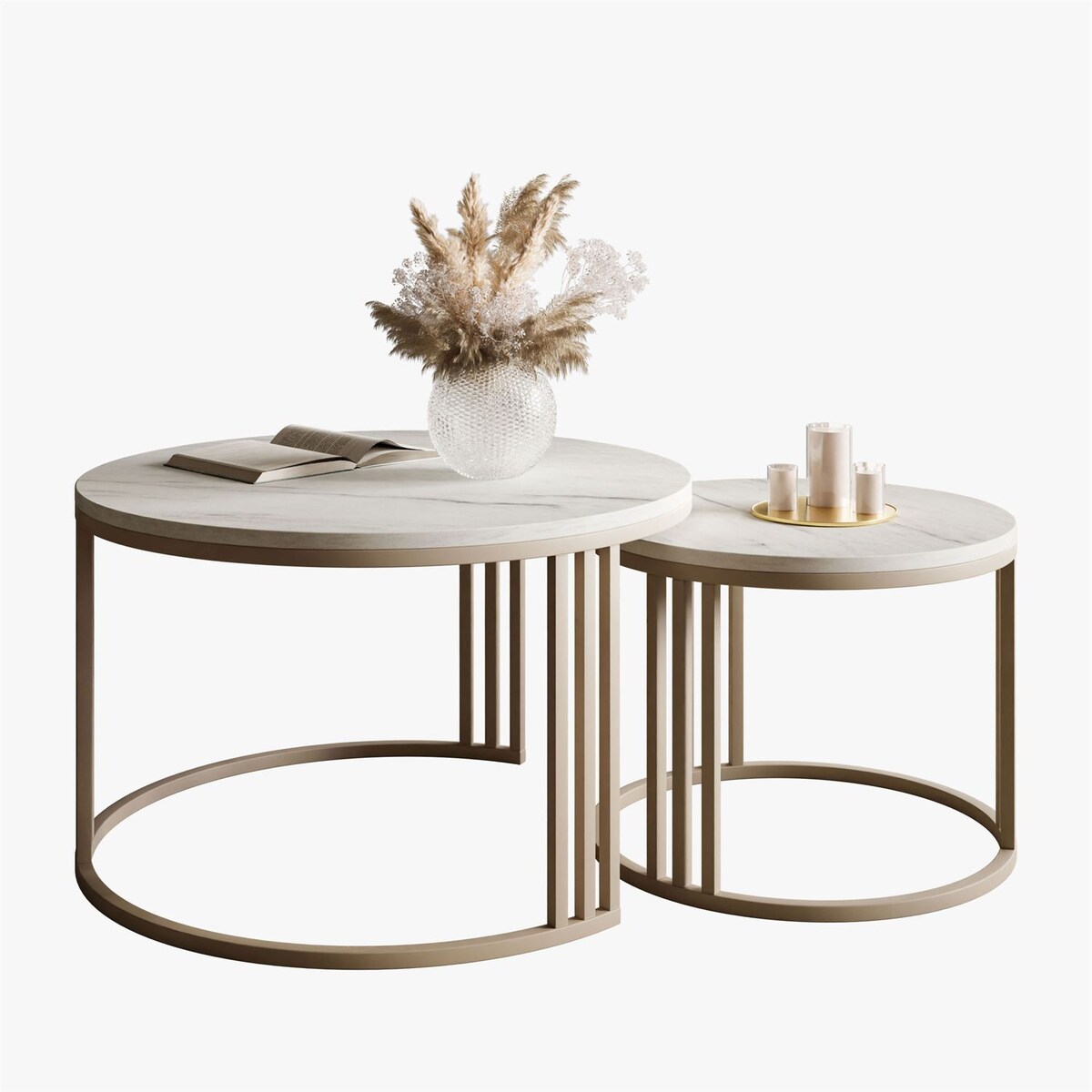 Stolik kawowy LORI 2w1 KASZMIR MAT, blat Marmur Levanto