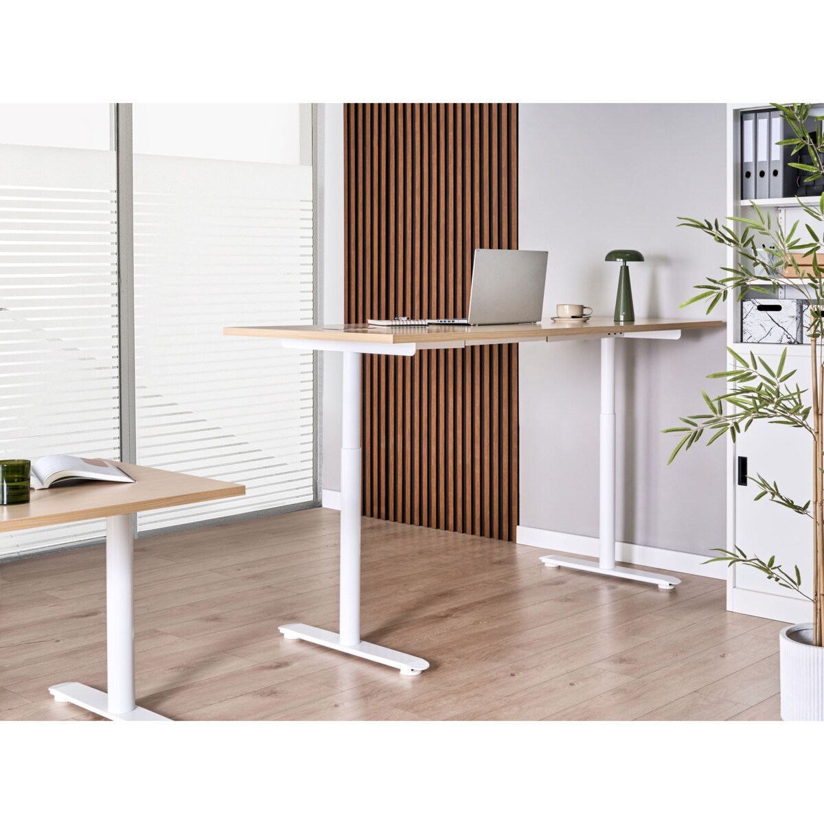 Biurko regulowane elektrycznie DESTINAS Jasny brąz/ biały 180 cm 72 cm