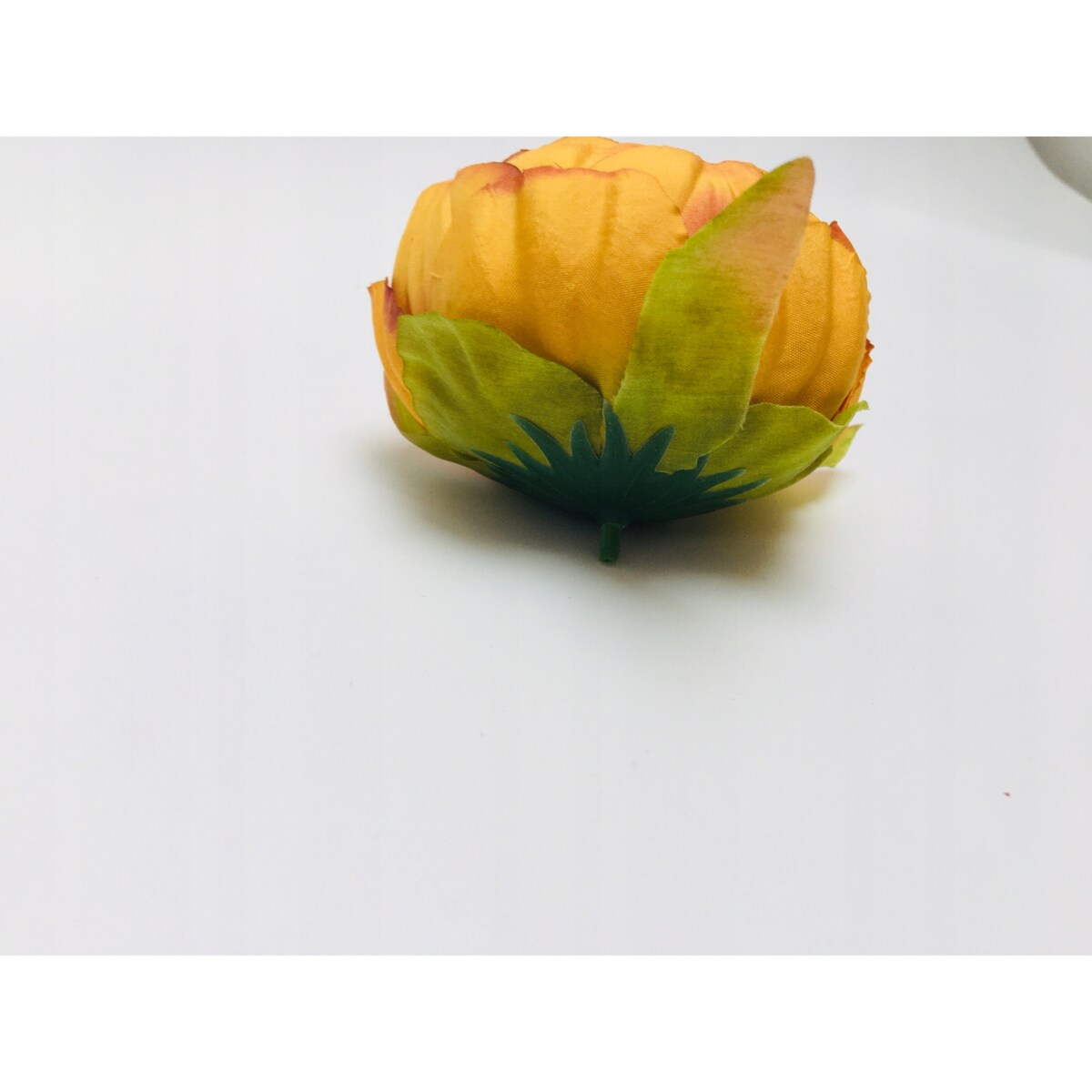 KWIATY sztuczne piwonia POMARAŃCZOWA główka do stroika wiązanki cmentarz