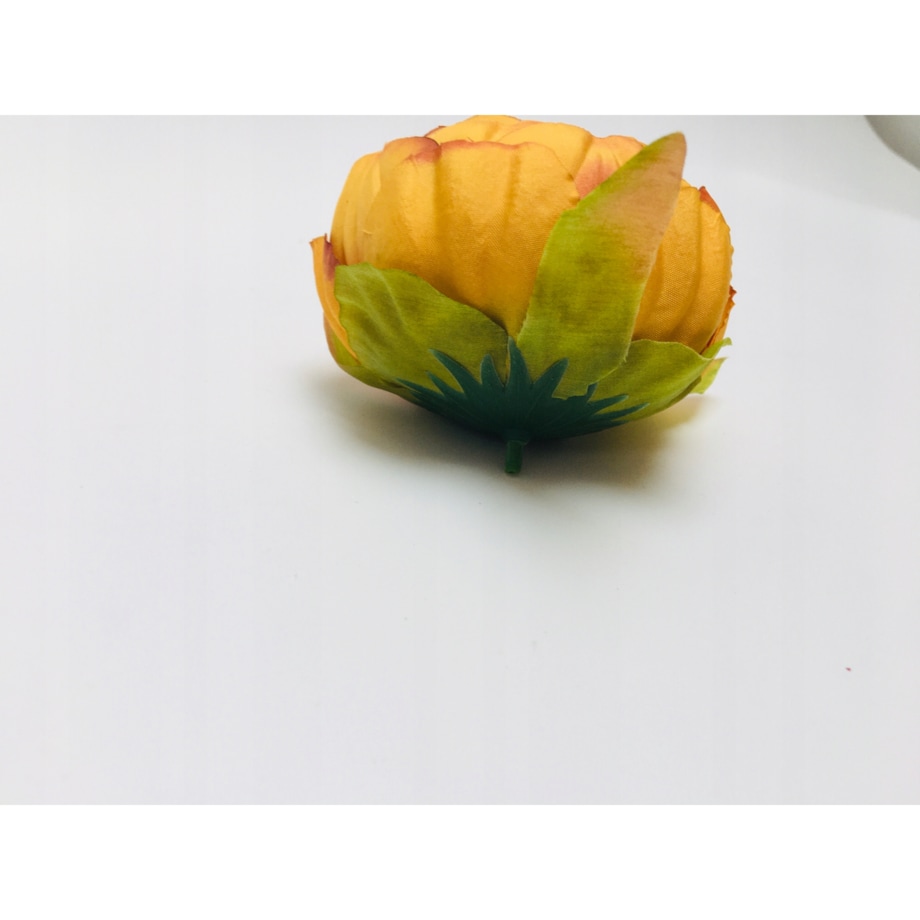 KWIATY sztuczne piwonia POMARAŃCZOWA główka do stroika wiązanki cmentarz