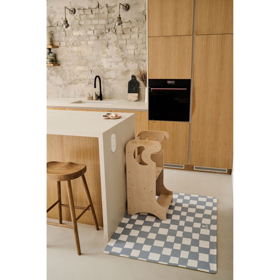 Mata Ochronna OLYA KIDS wzór CHESS AZURE 95x125cm