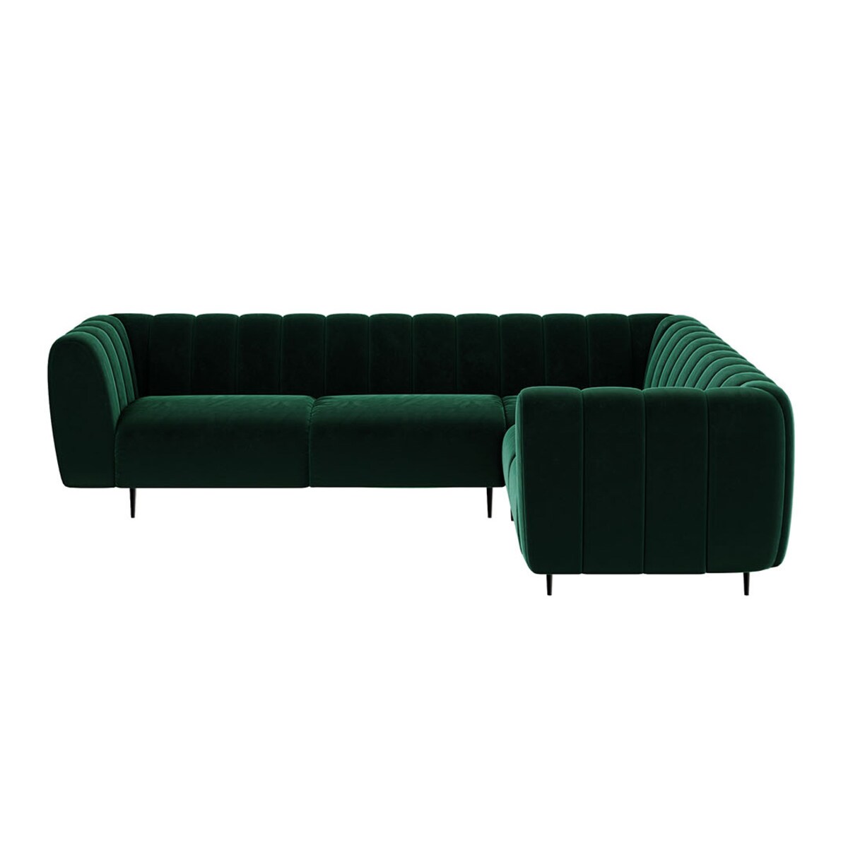 Shel Sofa narożna - ciemnozielona