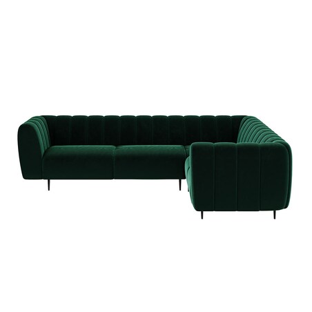 Shel Sofa narożna - ciemnozielona