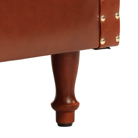 vidaXL Fotel klubowy, brązowy, skóra naturalna