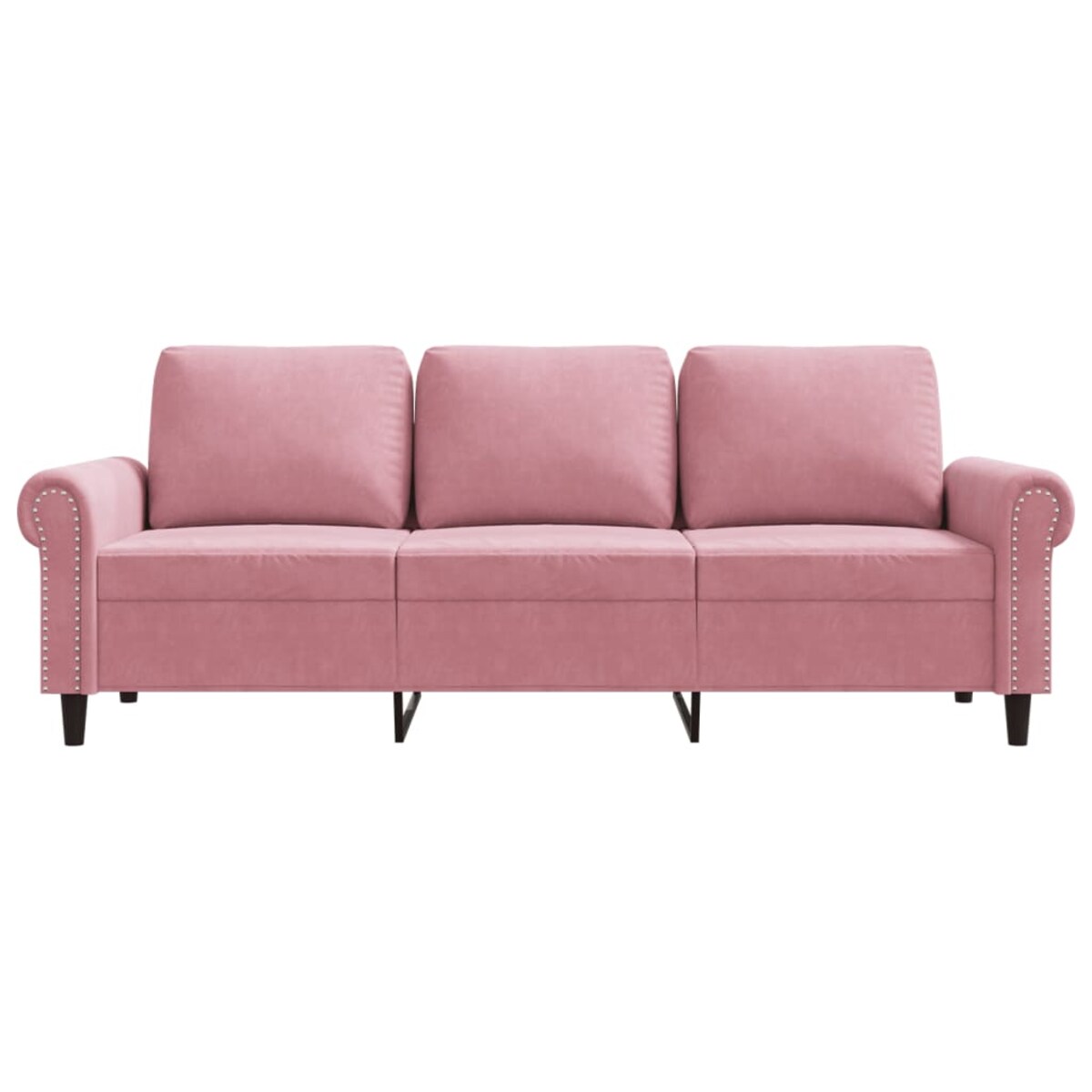 vidaXL Sofa 3-osobowa, różowa, 180 cm, obita aksamitem