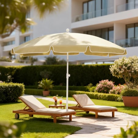 Parasol OGRODOWY plażowy UCHYLNY mocny średnica 200 cm łamany z uchwytem