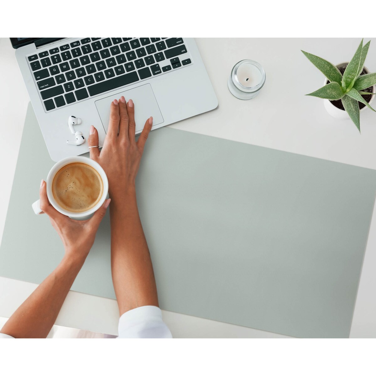 Zielona mata na biurko Kolor Jasnozielony, 90x45 cm