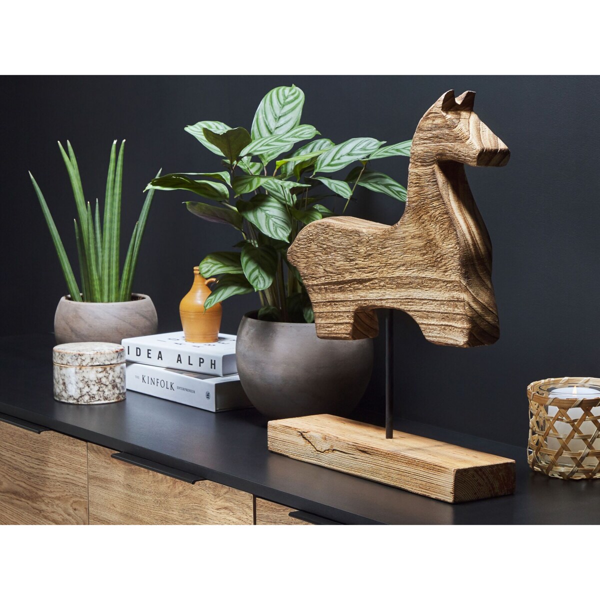 Figurka koń jasne drewno COLIMA