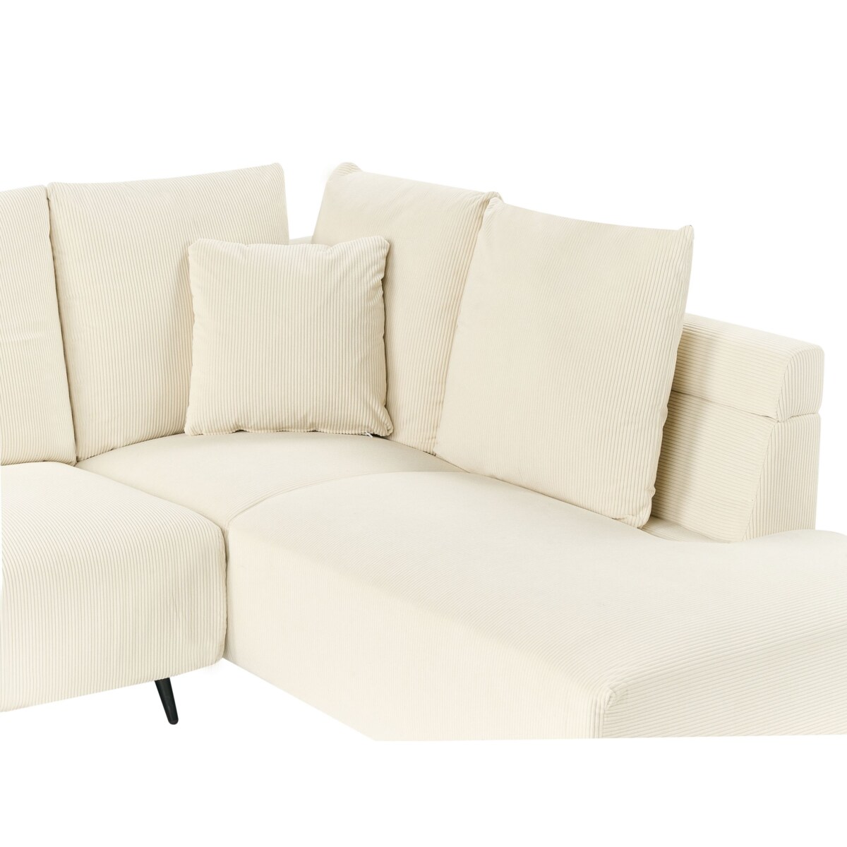 Narożnik sztruksowy lewostronny jasnobeżowy LUNNER