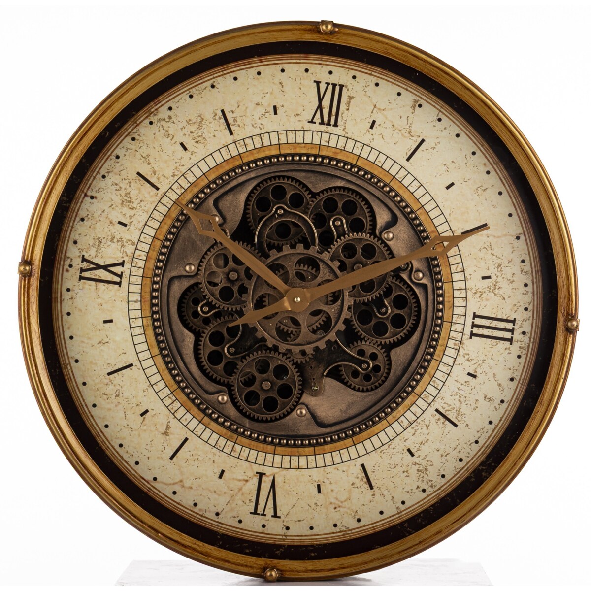 Zegar ścienny metalowy 60x60x9 cm OROGLIO brązowy