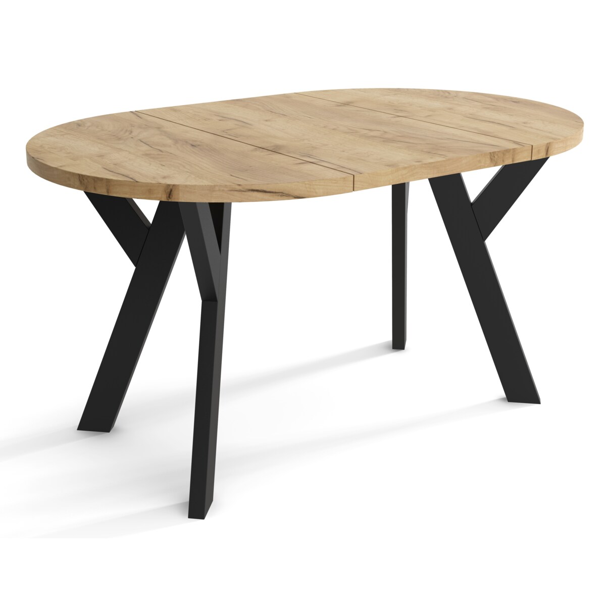 Stół okrągły rozkładany 90/130 Dąb lancelot + n. czarne