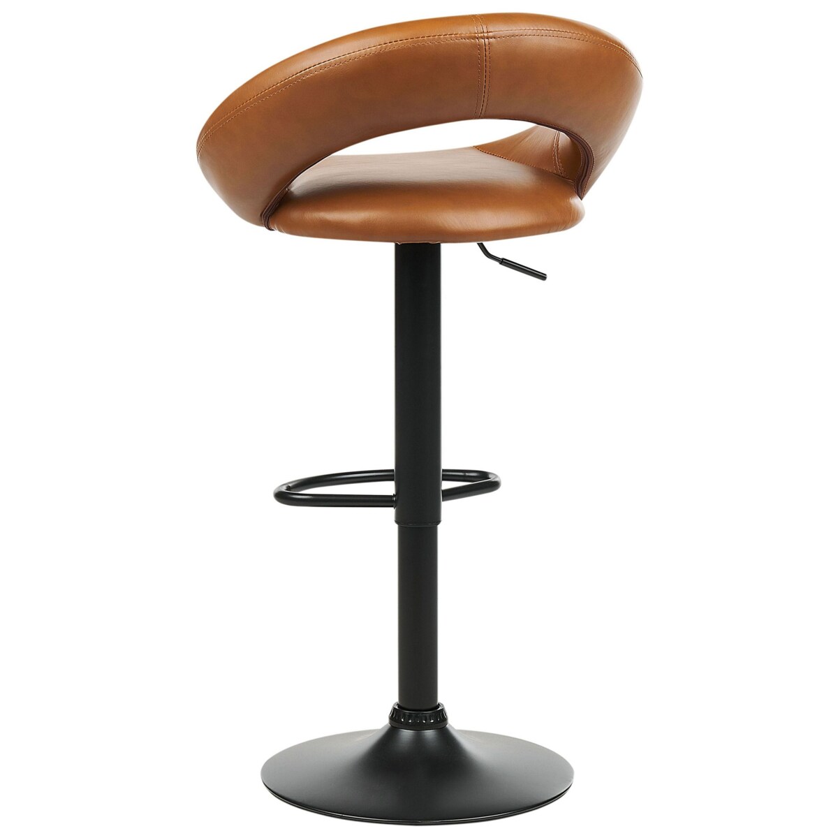 Zestaw 2 krzeseł barowych PEORIA Ekoskóra Obrotowy Złoty brąz