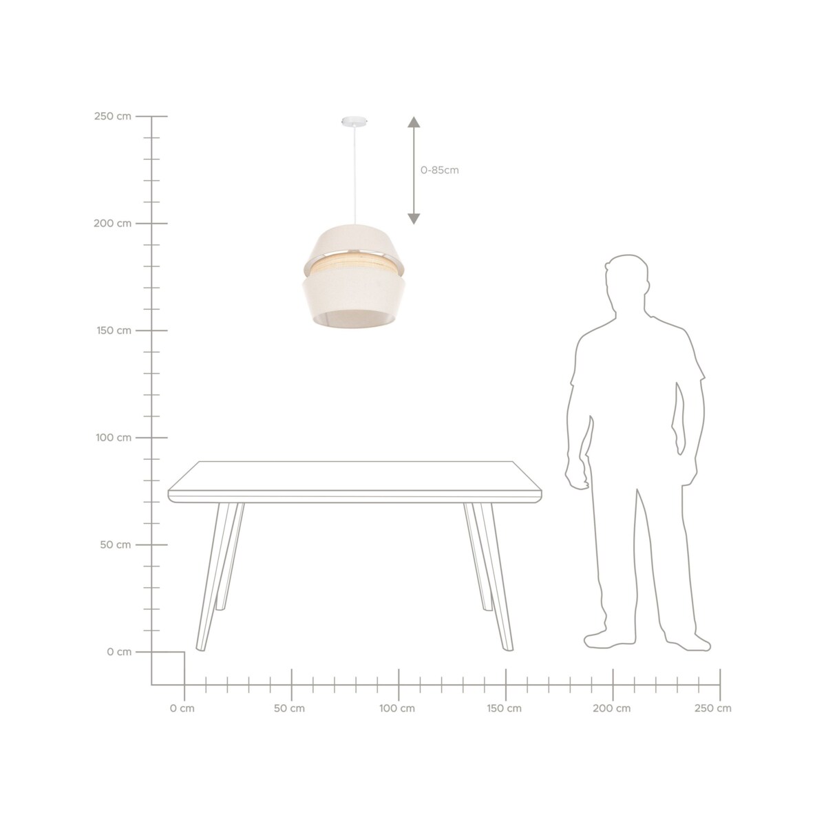 Lampa wisząca ATOYAC Len syntetyczny Beżowy