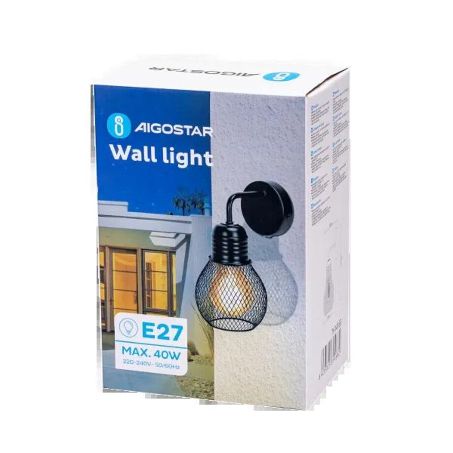 Kinkiet ścienny BULB Cage lampa loftowa retro metalowa czarna