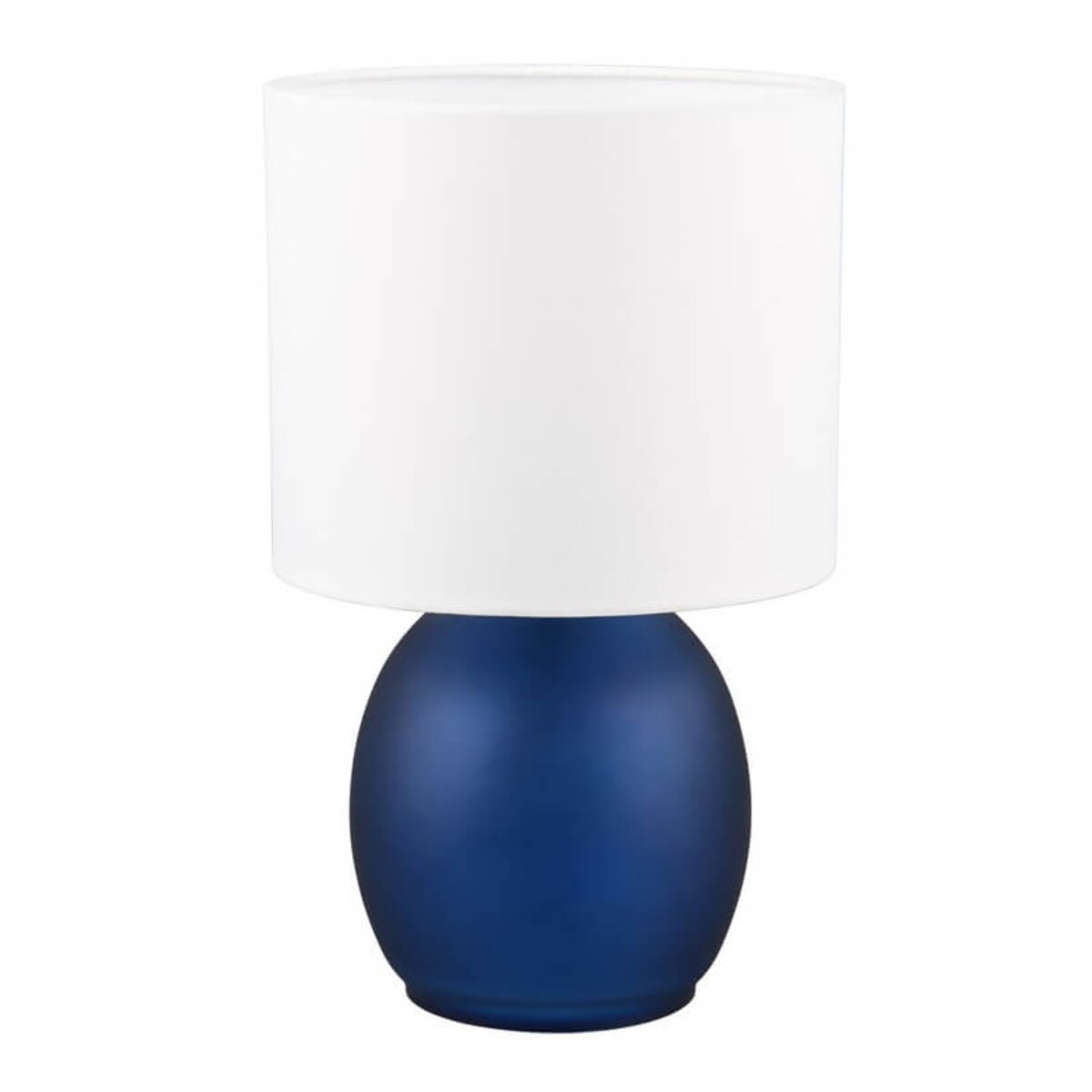 Szklana lampa stojąca Vela 517900112 Trio na komodę biała granatowa