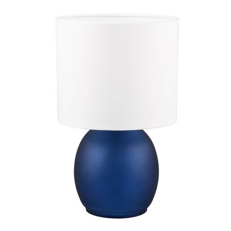 Szklana lampa stojąca Vela 517900112 Trio na komodę biała granatowa