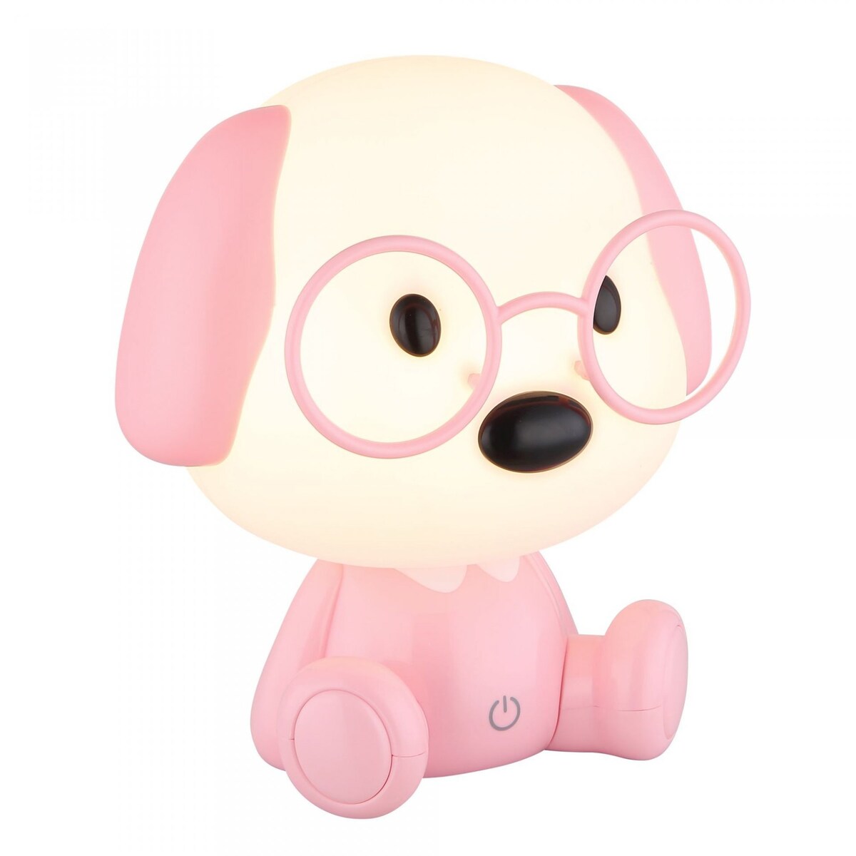 Lampka nocna dziecięca LED Piesek Globo PUPPY 1W różowo-biała, dotykowa, 3000K, akumulator, 12 h świecenia