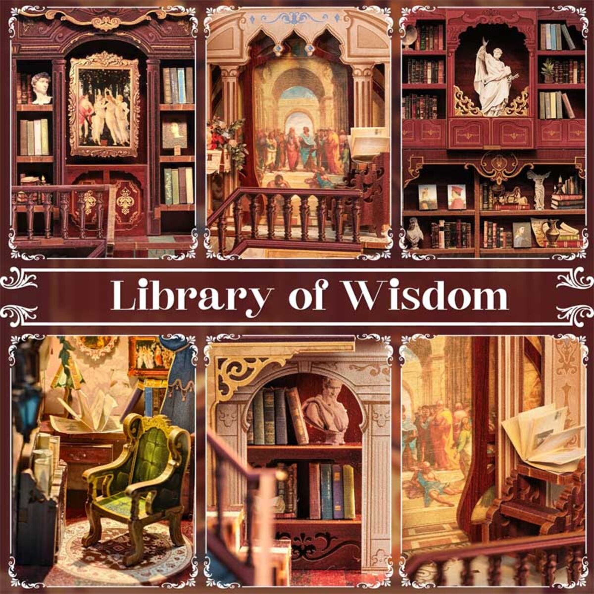 Miniaturowy domek Book Nook - Biblioteka mądrości - CuteBee